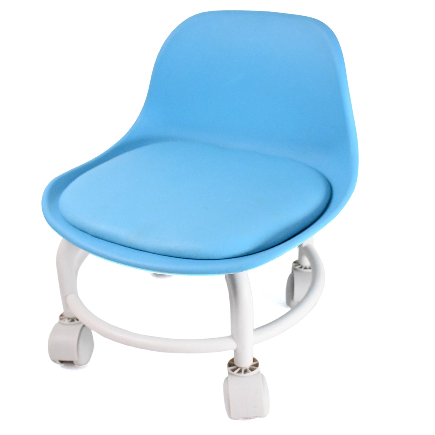 Plastic Low Round Rolling Stool With Wheels Pedicure Stool (1 Pc Mix Color)