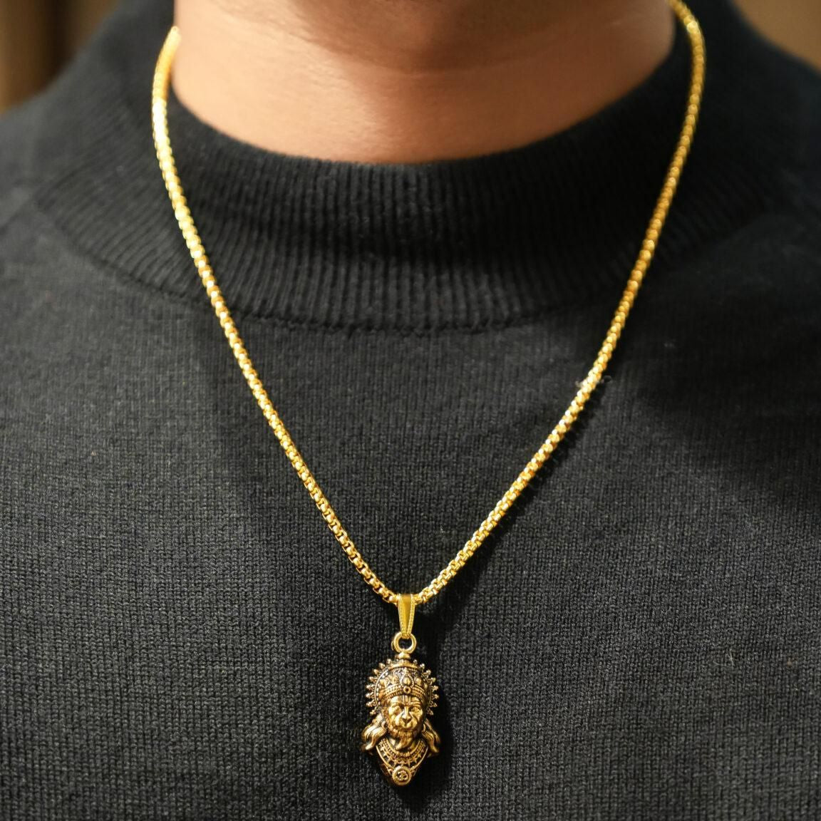 Lord Hanuman Pendant with Chain
