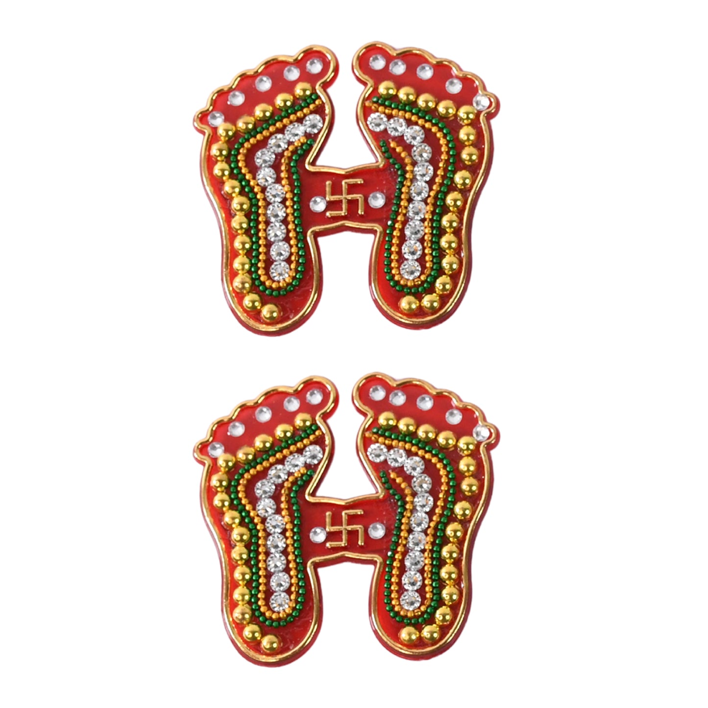 Decorative Laxmi Charan Paduka Sticker Set (Pack Of 2 Pc)