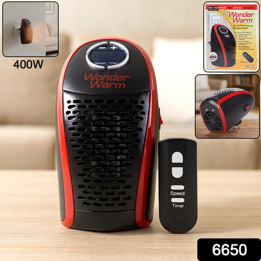 Wonder Warm 400w Wall Plug Room Heater With Remote Control (1 Pc)