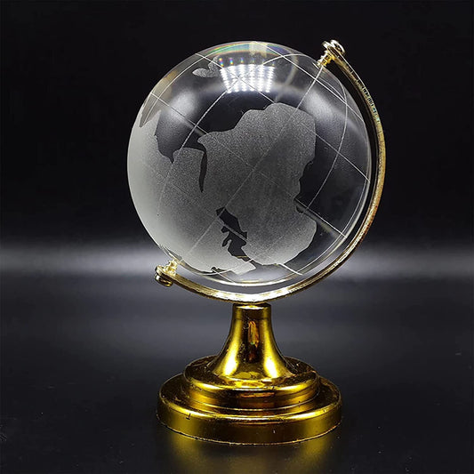 Crystal Globe World Map 50 Mm With Golden Stand (1 Pc)