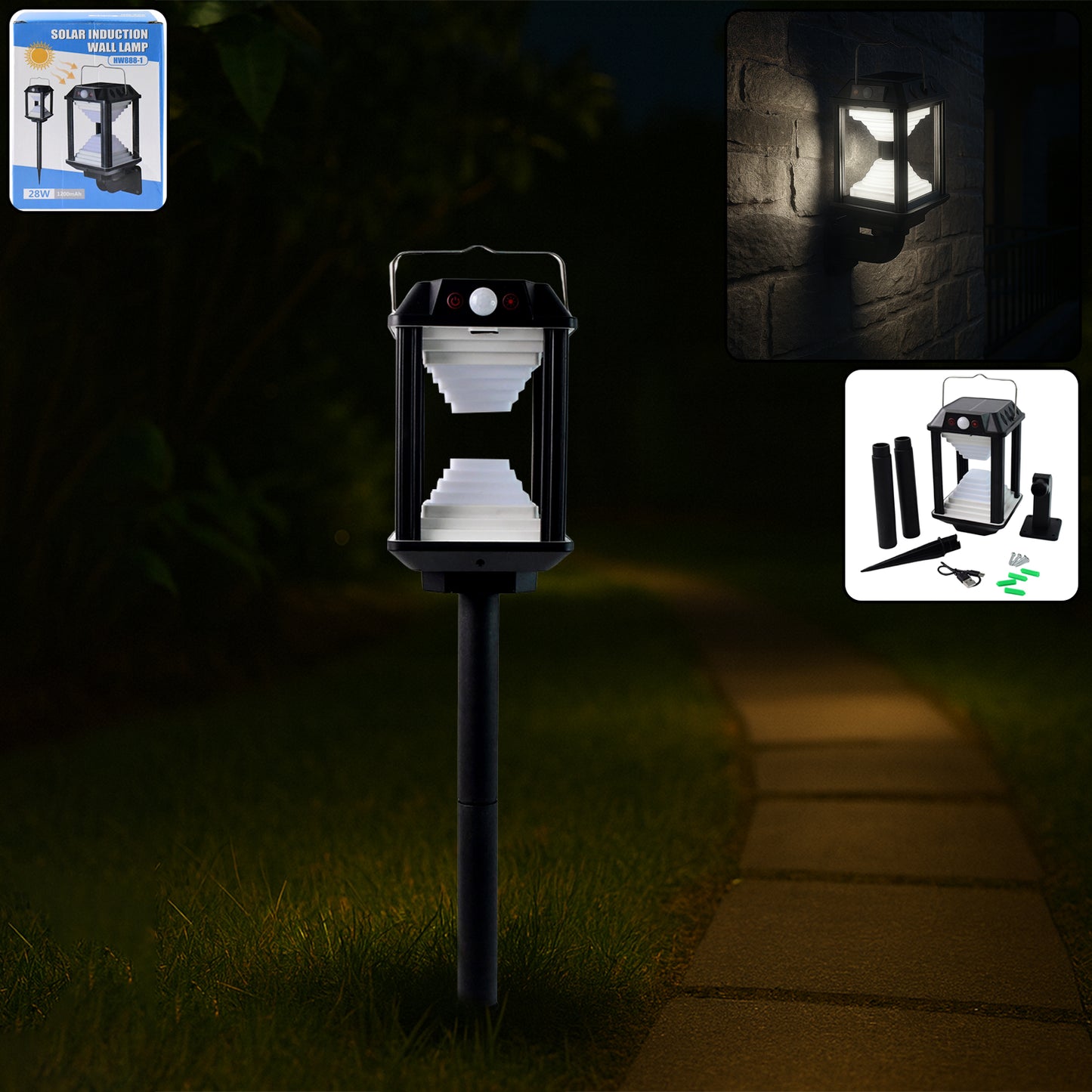 Premium Solar Induction Led Wall Lamp With Motion Sensor (1 Set)