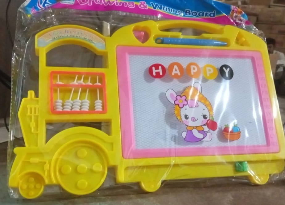 Bus Shape Drawing Writing Slate Board For Kids (1 Pc 32 21 Cm)