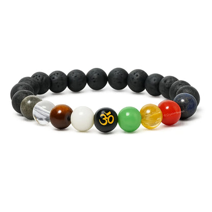 Natural Beads Om Bracelet