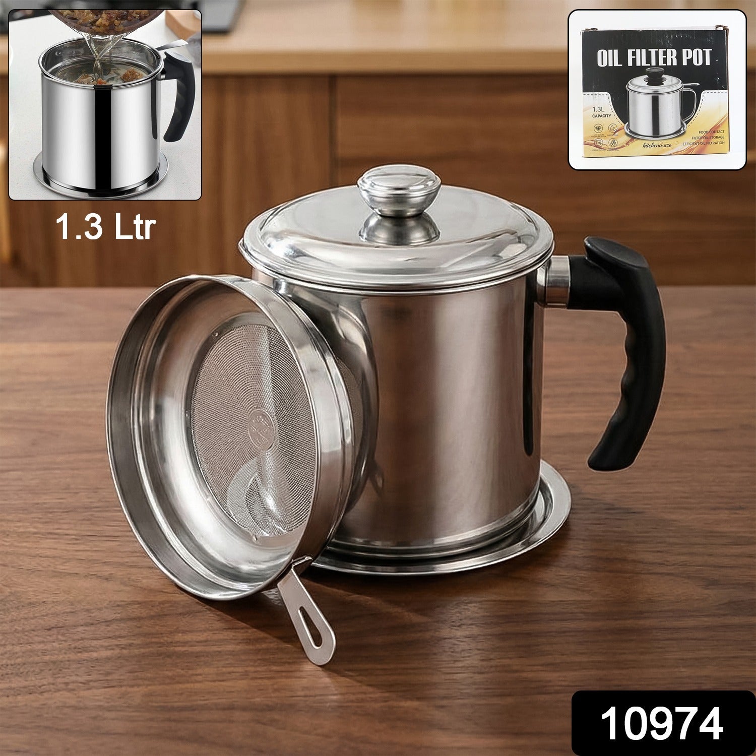 Premium Stainless Steel Oil Filter Pot (1.3 Ltr)