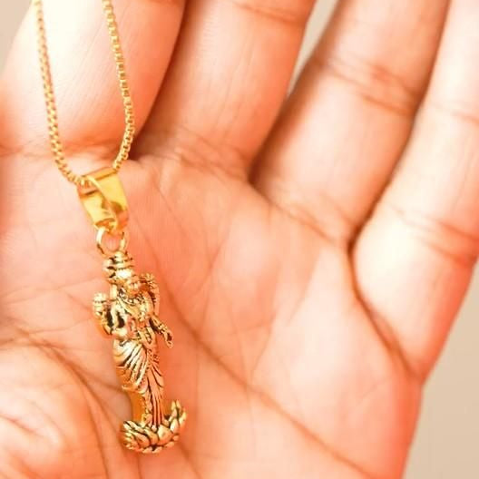 Gold Plated Laxmi Mataji Pendant with Chain