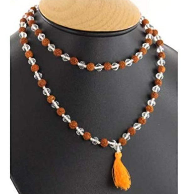 Natural Sphatic Rudraksha Mala