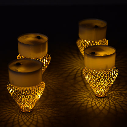 12pcs Flameless And Smokeless Decorative Candles Acrylic Led Tea Light