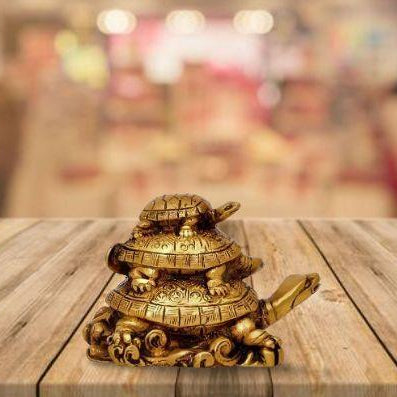 Three Tiered Turtle Tortoise Family For Health And Good Luck For Home D�cor - 12 cm