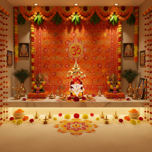 Lord Ganesha idols made of marble Decorative Showpiece - 14.986 cm  (Polyresin, Multicolor)