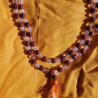 Natural Sphatic Rudraksha Mala