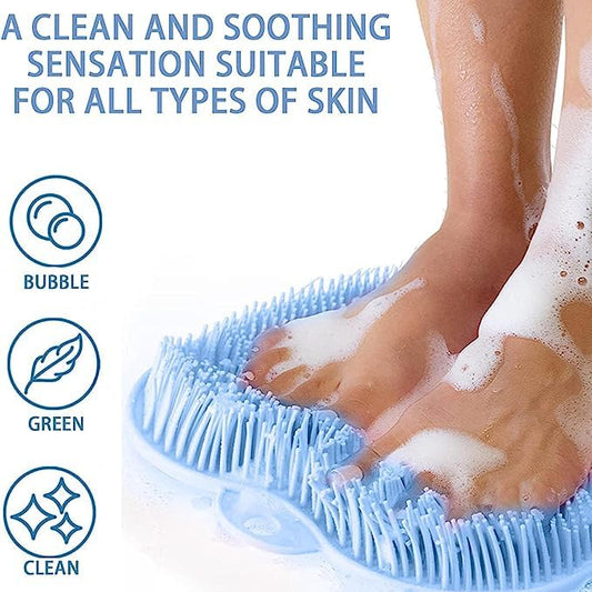 Silicone Foot Scrubber & Back Massager for Shower | Anti-Slip Bath Mat with Suction Cups | Hands-Free Exfoliating & Dead Skin Remover Pad | Spa Foot Massage Mat