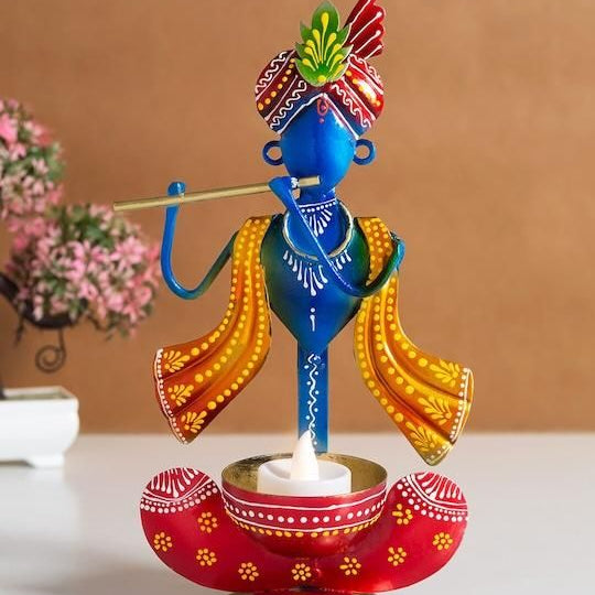 Blue & Red Krishna Idol Showpiece