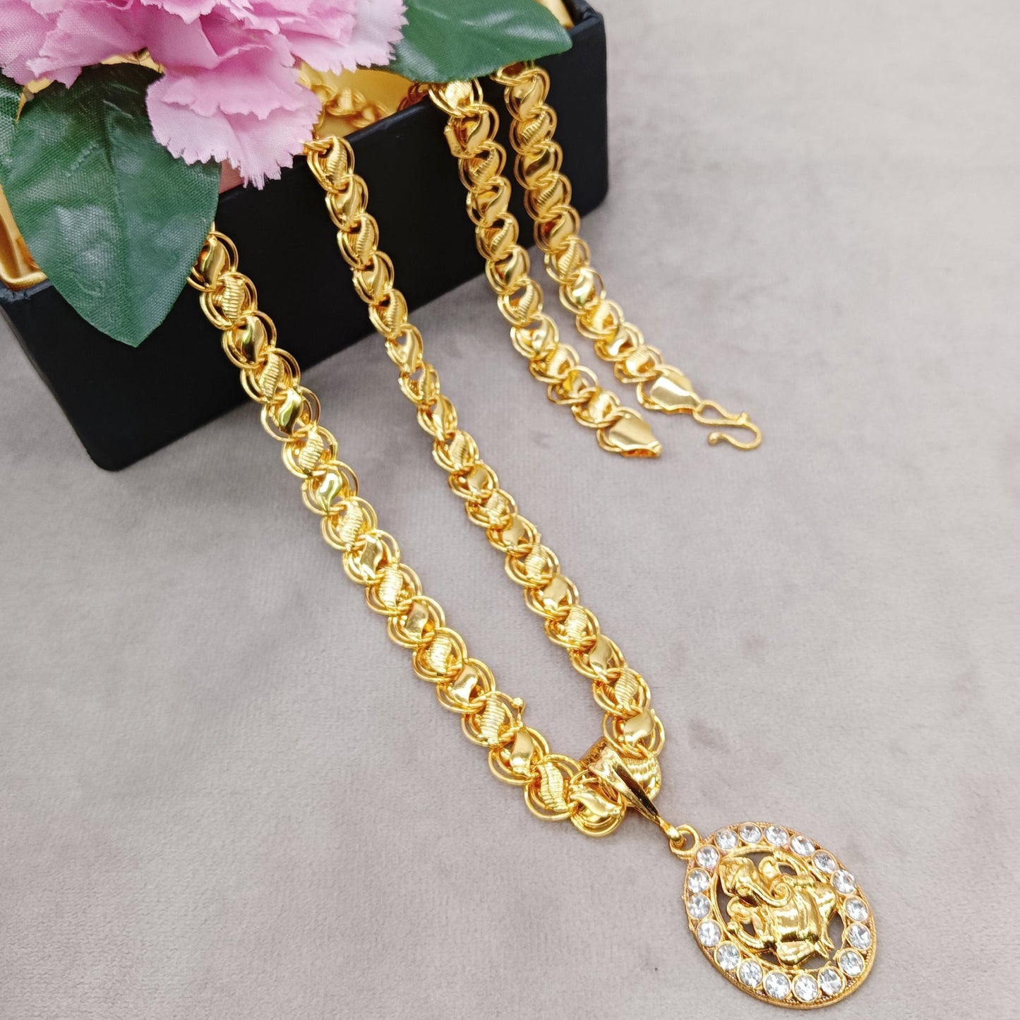 Luxurious Men's Gold Plated Pendant With Chain Vol 4