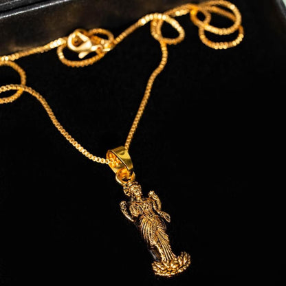 Gold Plated Laxmi Mataji Pendant with Chain