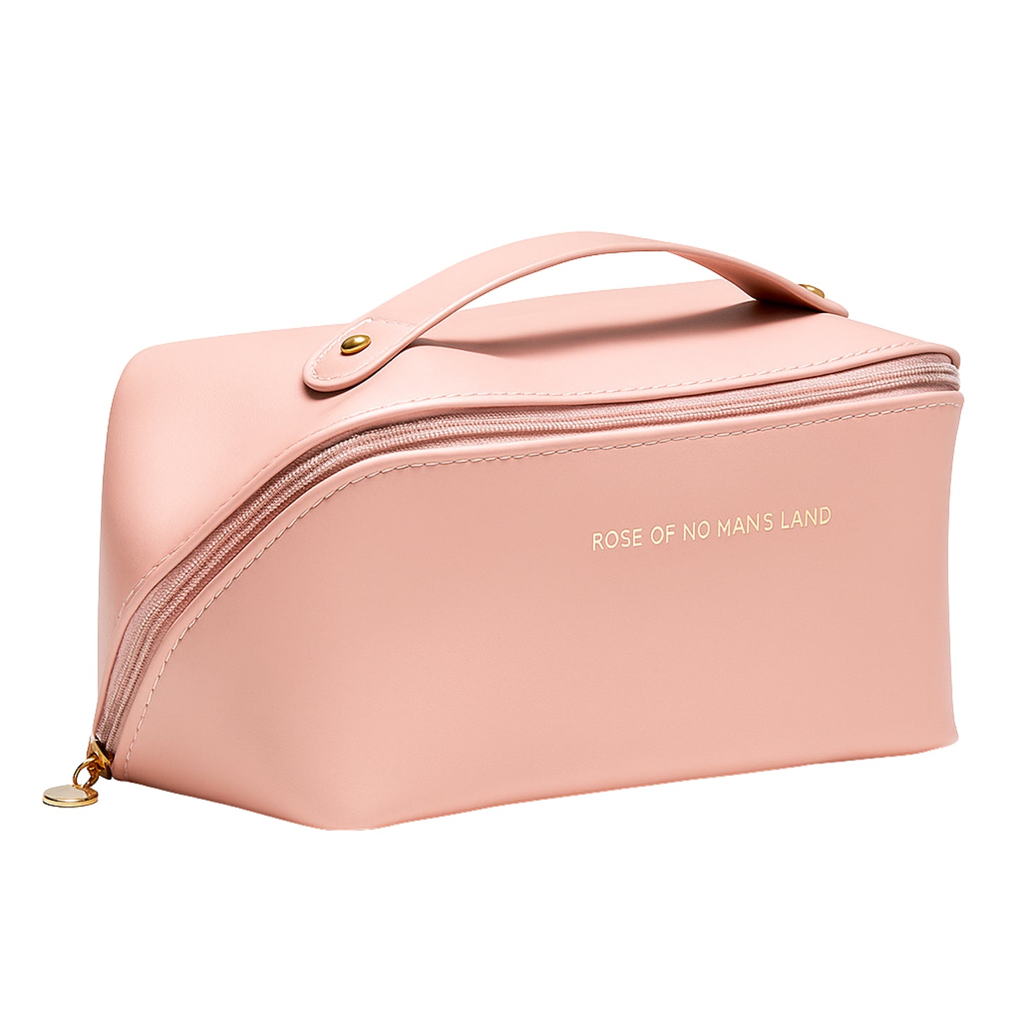 Premium Peach Travel Makeup  Toiletry Organizer Pouch With Zipper  Handle (1 Pc)