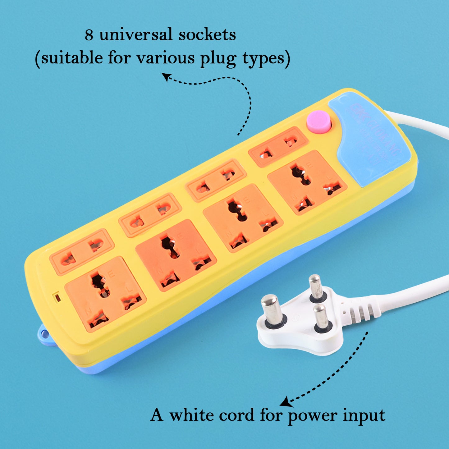 Multi Socket Extension Board (8 Socket  1 Pc)