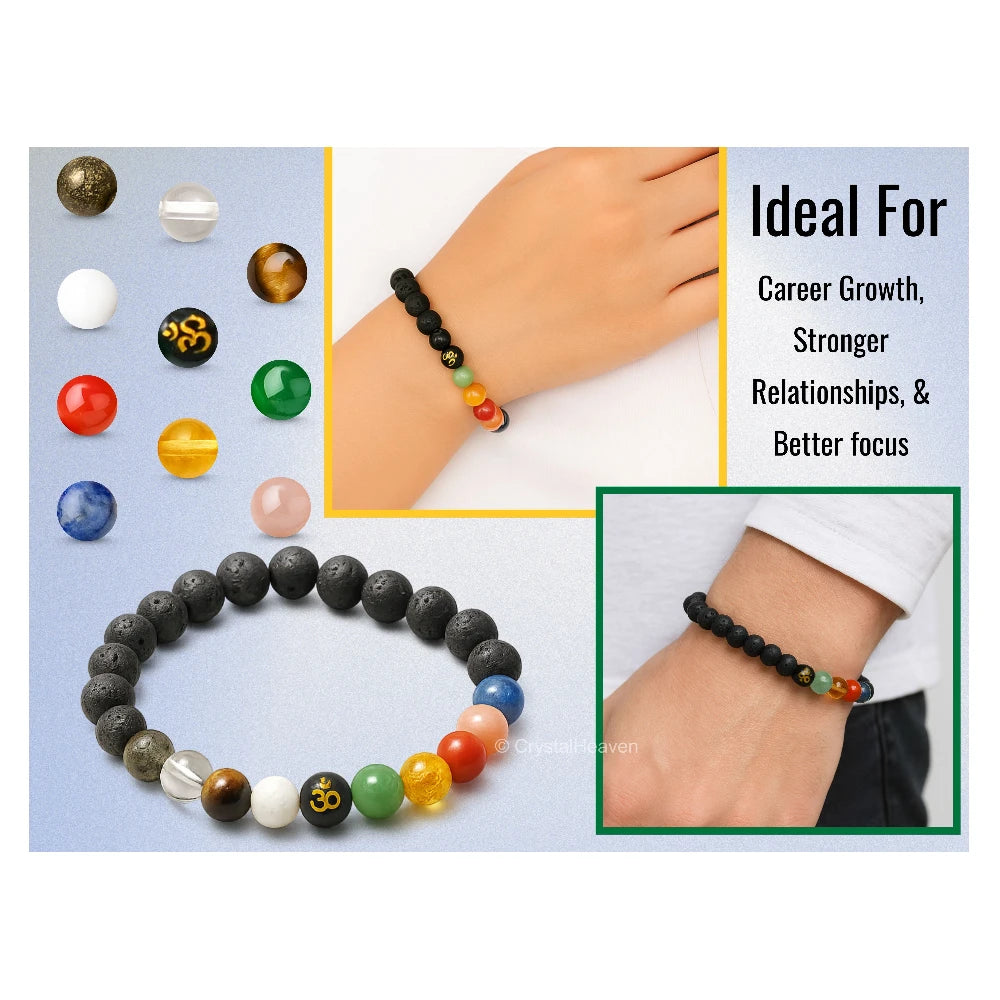 Natural Beads Om Bracelet