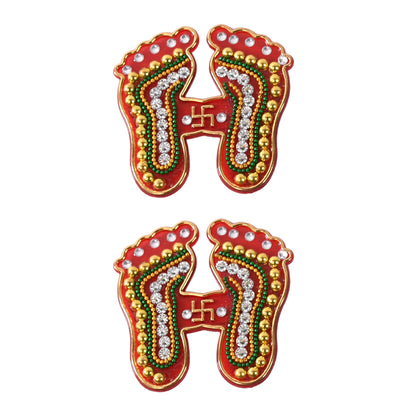 Decorative Laxmi Charan Paduka Sticker Set (Pack Of 2 Pc)