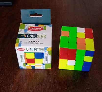 Small Puzzles Cubes  4×4×4 High Speed Sticker Less Magic Cube Game Kids