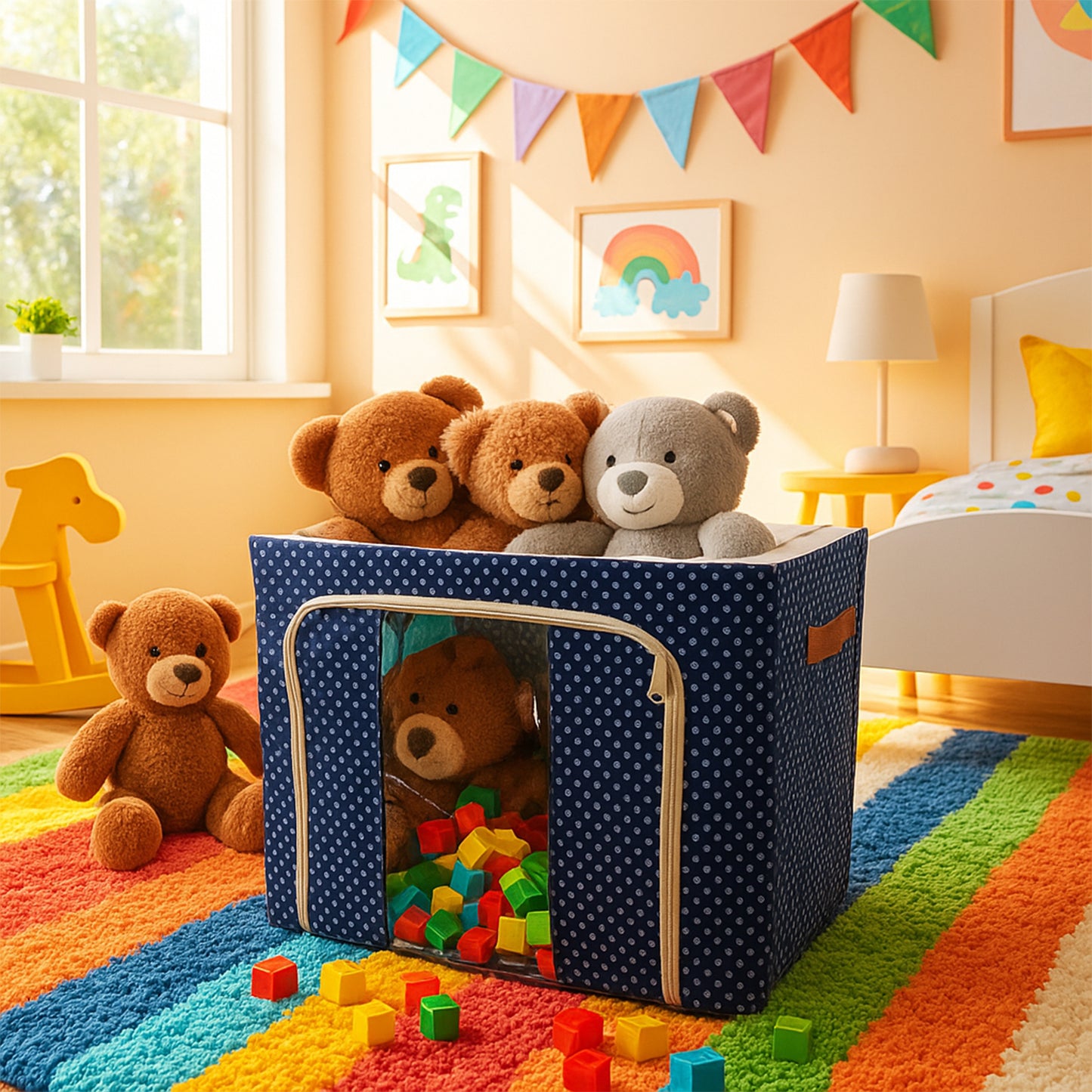 Foldable Steel-frame Clothes Storage Box - (50x40 Cm)