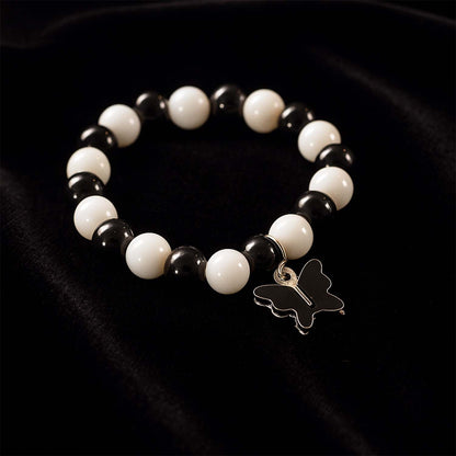 Elegant Black And White Fancy Bracelet (1 Pc)