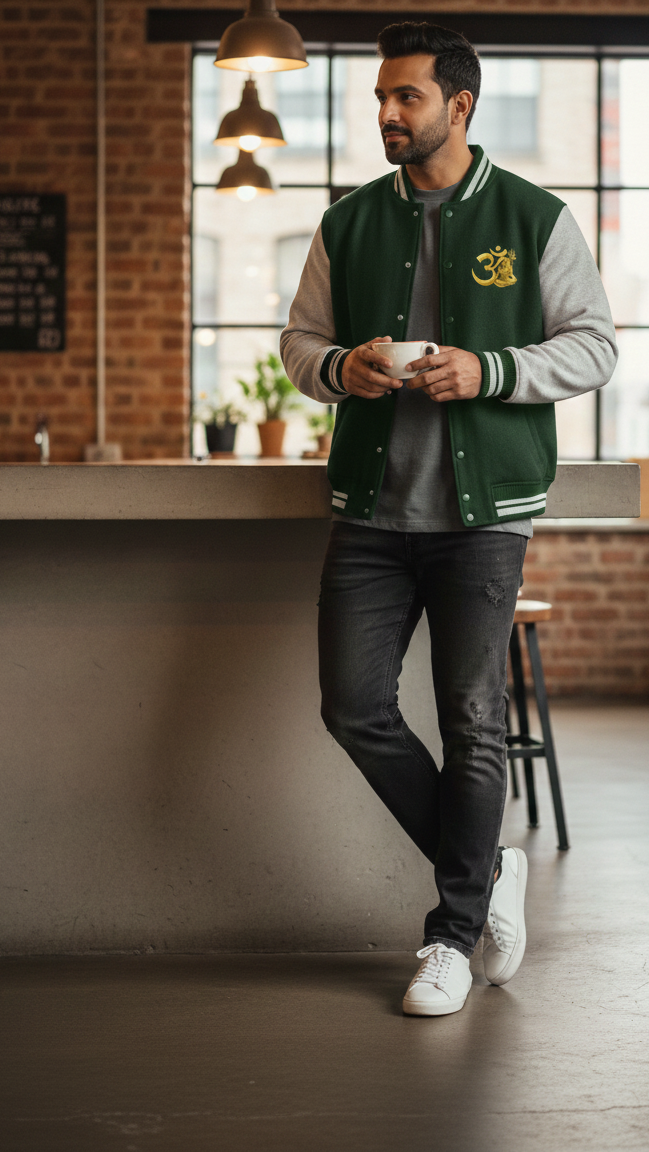 Unisex The Divine Om: Premium Varsity Jacket (300 GSM)