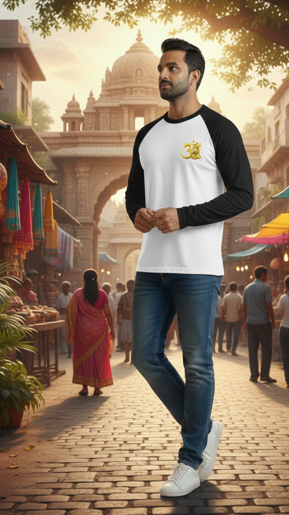 Unisex The Divine Om: Premium Bio-Washed Raglan T-Shirt