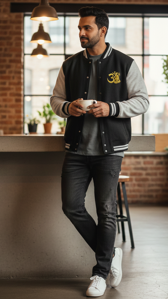 Unisex The Divine Om: Premium Varsity Jacket (300 GSM)