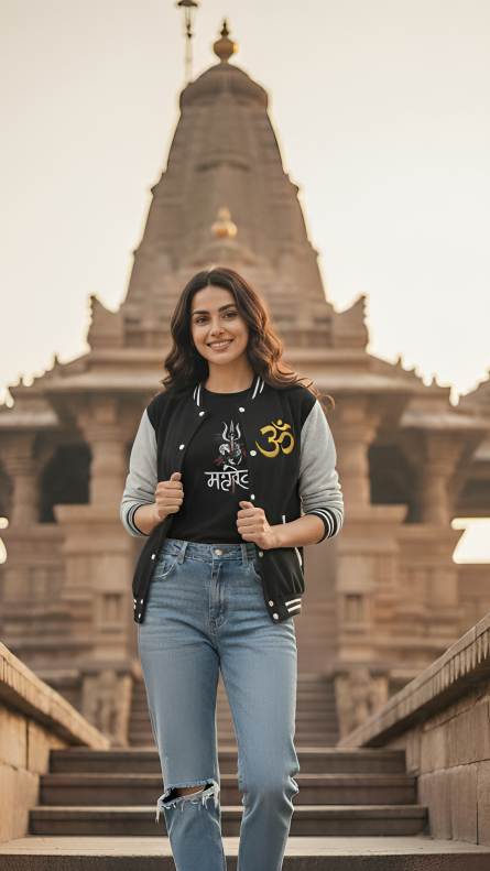 Unisex The Divine Om: Premium Varsity Jacket (300 GSM)