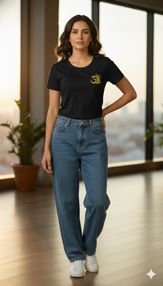 The Divine Om: Women’s Premium Pre-Shrunk 100% Cotton Classic T-Shirt