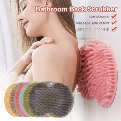 Silicone Foot Scrubber & Back Massager for Shower | Anti-Slip Bath Mat with Suction Cups | Hands-Free Exfoliating & Dead Skin Remover Pad | Spa Foot Massage Mat