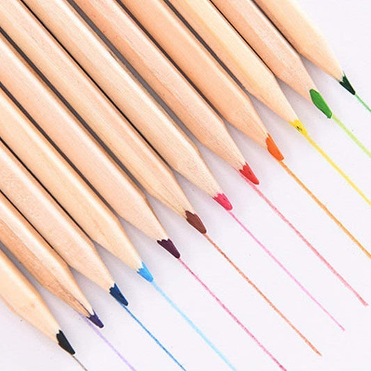 Colorful Wooden Pencil Set With Pencil Box Ruler Sharpener