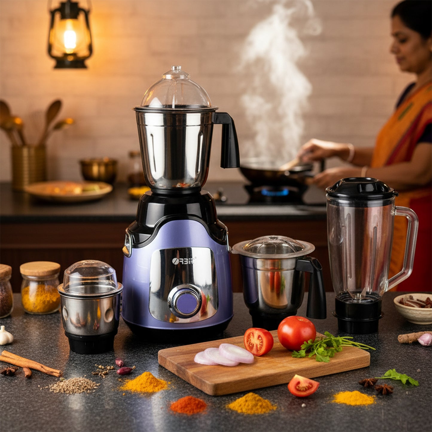 Orbit Heavy Duty 1 Hp (746) Watts Mixer Grinder With 4 Multipurpose Jars