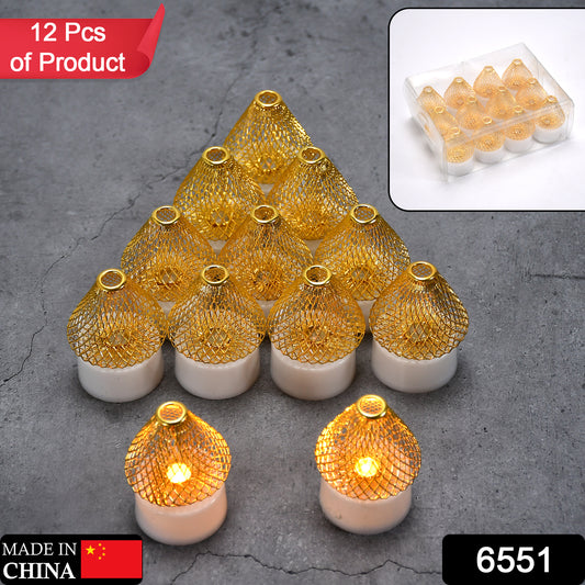 12pcs Flameless And Smokeless Decorative Candles Acrylic Led Tea Light