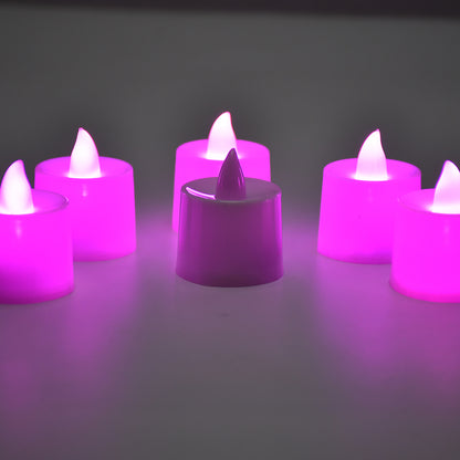 Pink Flameless Led Tealights Smokeless Plastic Decorative Candles - Led Tea Light