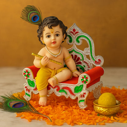 Plastic Decorative Small Singhasan For Laddu Gopal Krishna Ji Or Ganesha Idol (1 Pc)