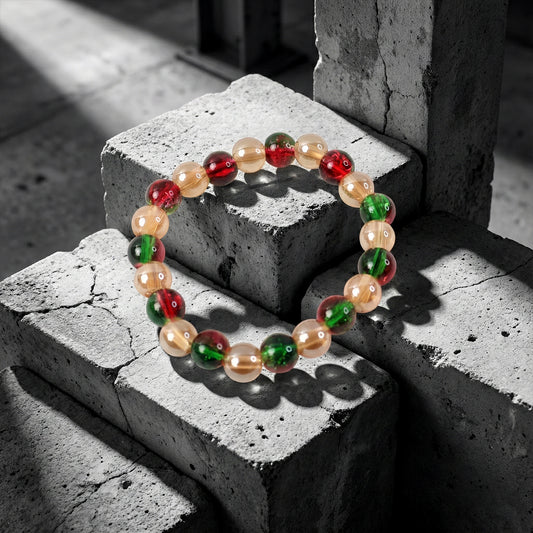 Multicolor Glossy Bead Stretch Bracelet  (1 Pc)