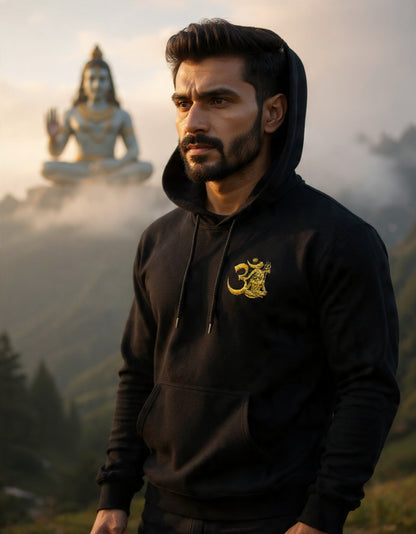 Divine Essence: Premium Unisex Gold-Print "Mahadev" Streetwear Hoodie