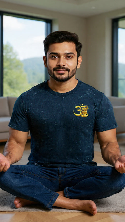 Divine Essence: Premium Unisex 240 GSM Acid-Wash "Om" Streetwear T-Shirt