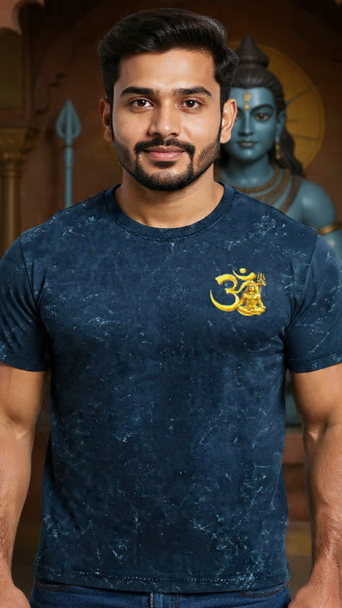 Divine Essence: Premium Unisex 240 GSM Acid-Wash "Om" Streetwear T-Shirt