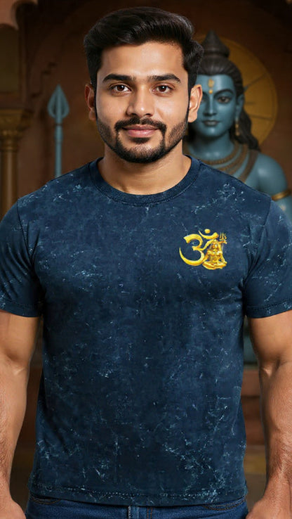 Divine Essence: Premium Unisex 240 GSM Acid-Wash "Om" Streetwear T-Shirt