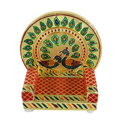 Meenakari Work Laddu Gopal Singhasan For Pooja Mandir Wooden Krishna Ladoo Bal Gopal Sofa