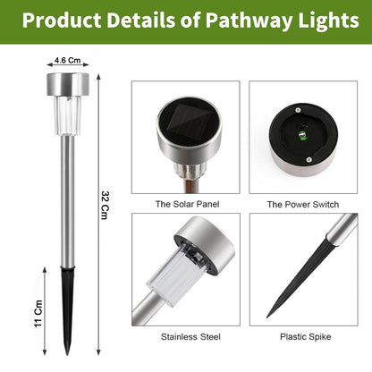 Solar Lawn Lamp Set Of 12 Pc