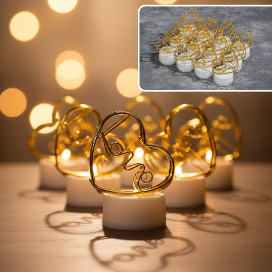 Multicolor Flameless Heart Design Candles For Decoration (Set Of 12pc)