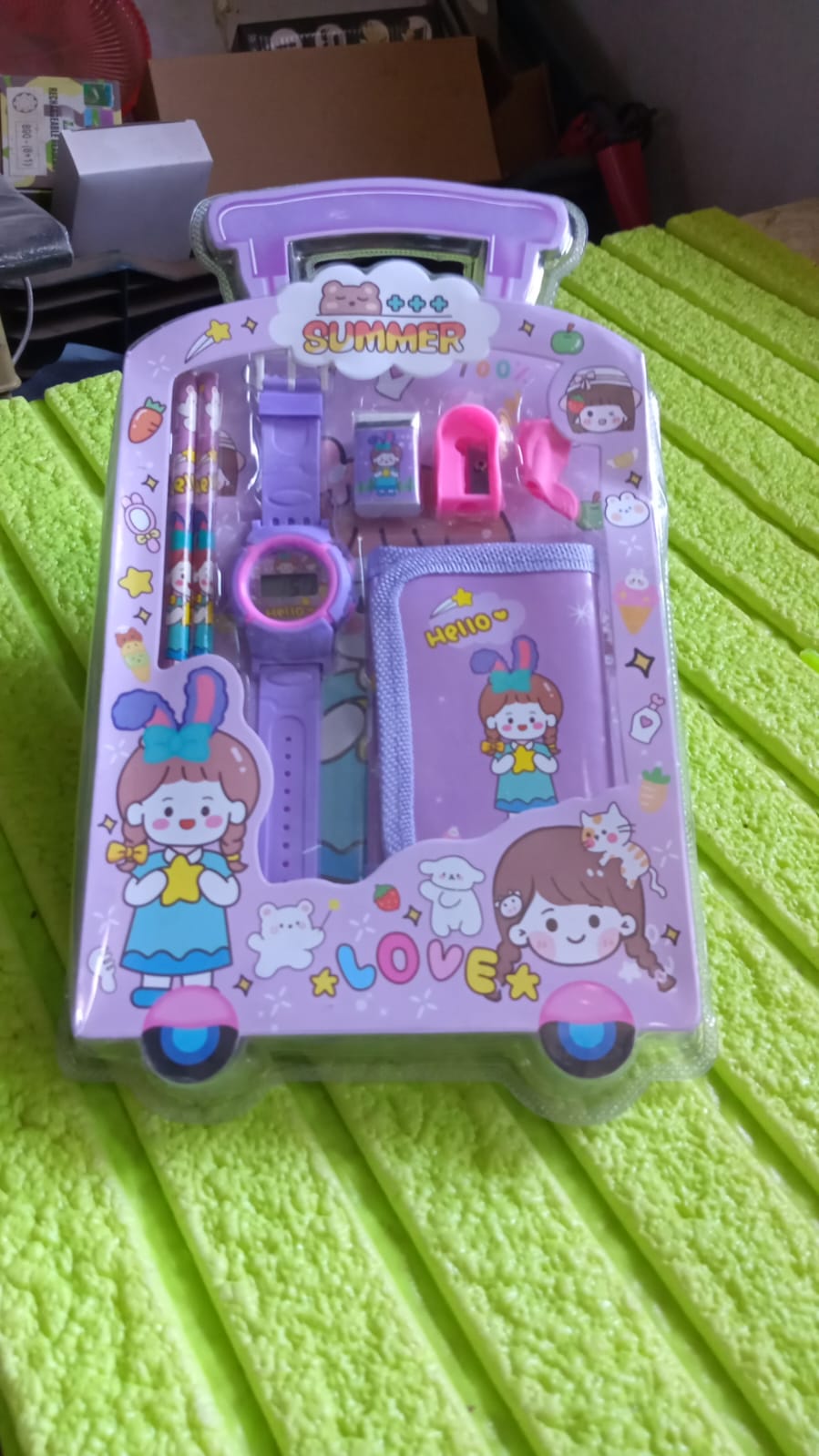 17526 Stationery Set For Girls And Boys  Kids Return Gift - 7 In 1 School Items For Kids