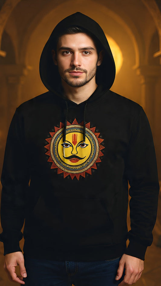Surya Shakti" Sun Printed Unisex Pullover Hoodie
