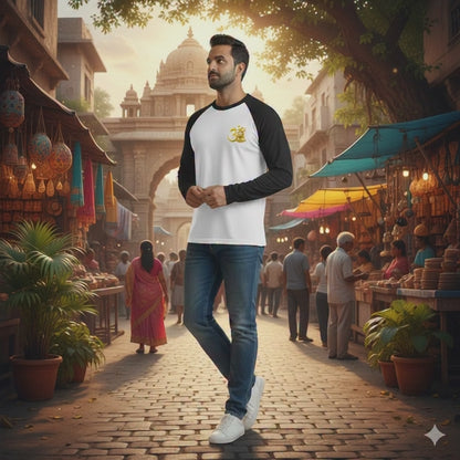 Unisex The Divine Om: Premium Bio-Washed Raglan T-Shirt