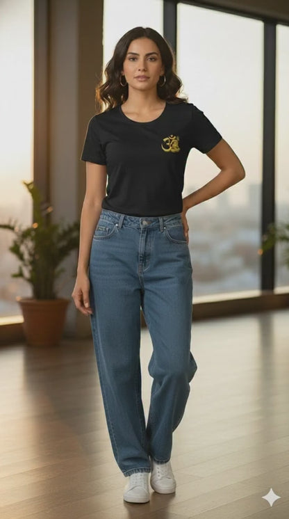 The Divine Om: Women’s Premium Pre-Shrunk 100% Cotton Classic T-Shirt