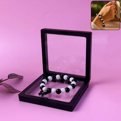 Elegant Black And White Fancy Bracelet (1 Pc)